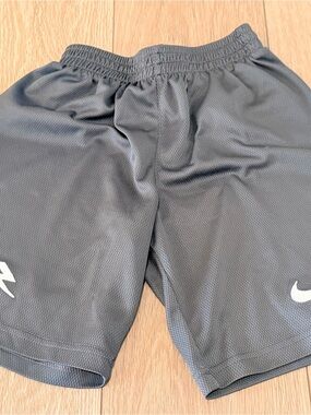 Nike Boys Gray Athletic Shorts with White Logos